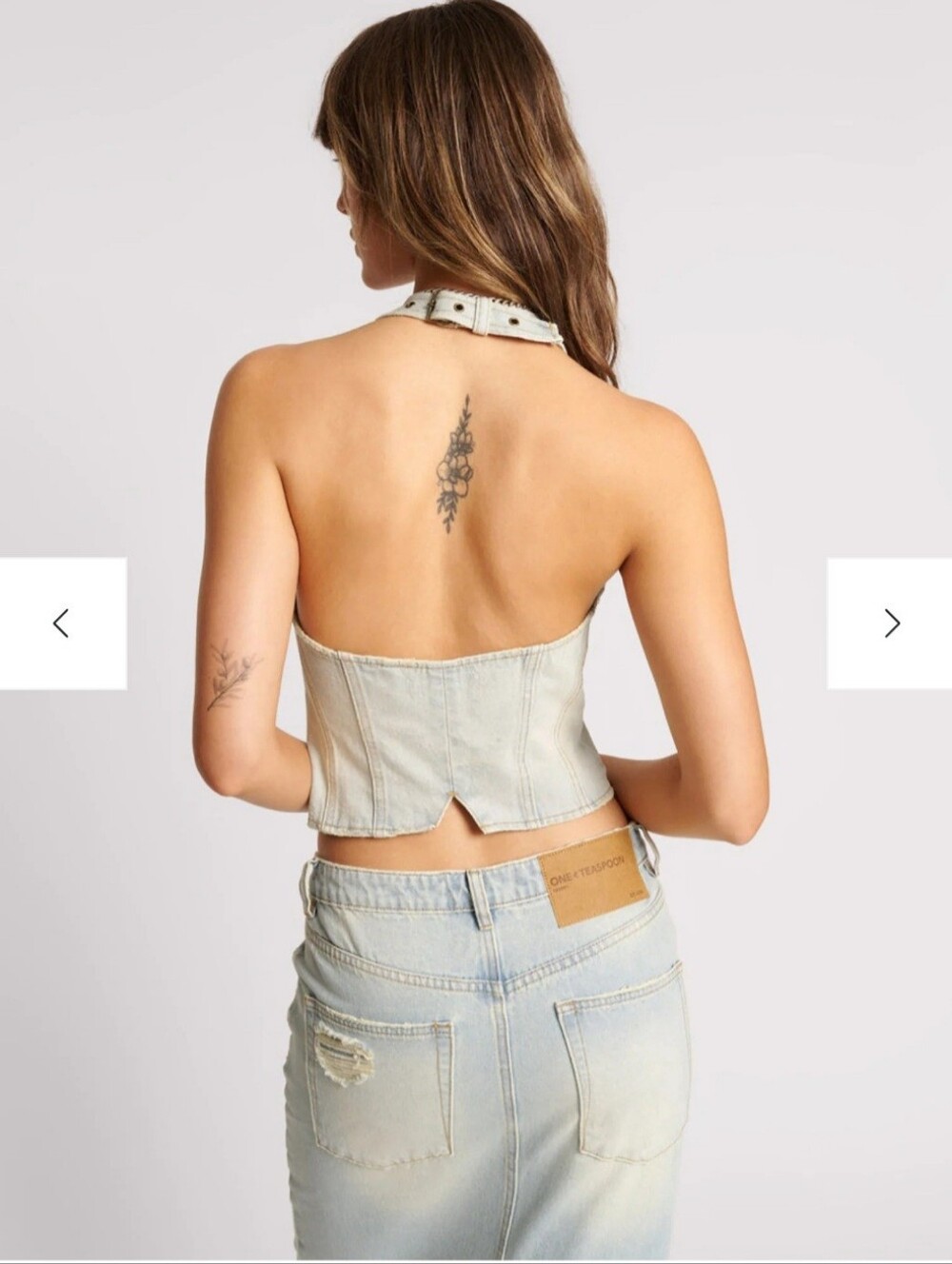 ✨ One Teaspoon NWT Old West Denim Halter Top | Size XL - Picture 7 of 8